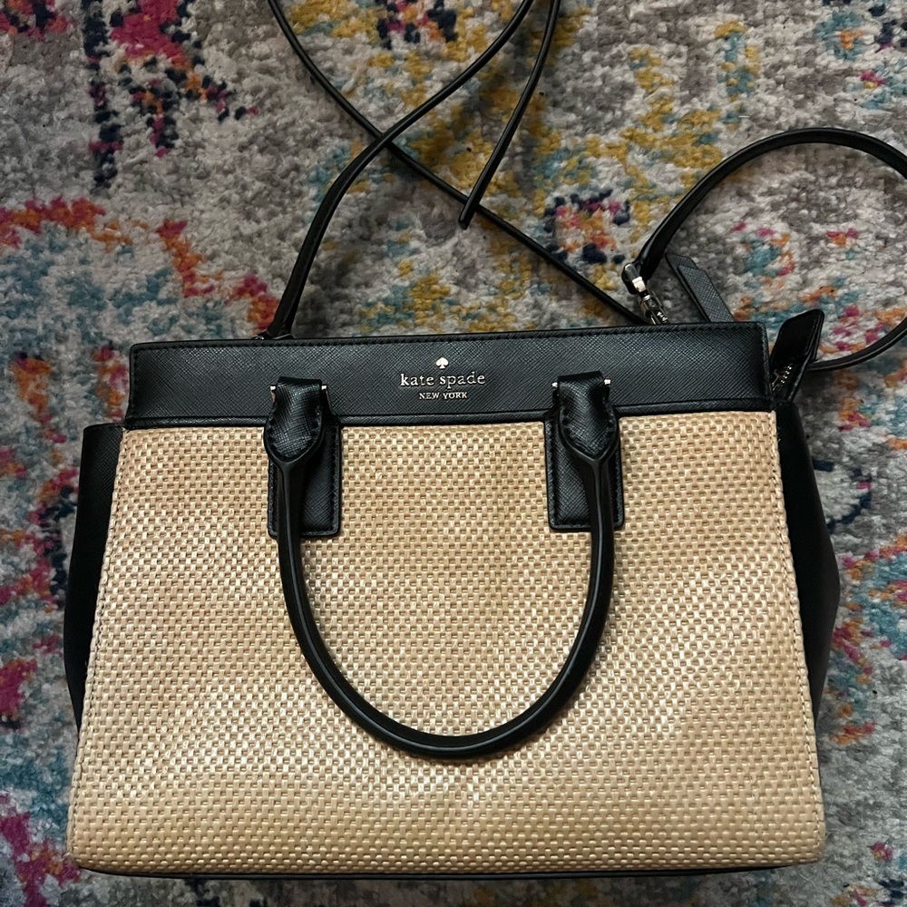 Kate Spade EUC wicker/leather purse